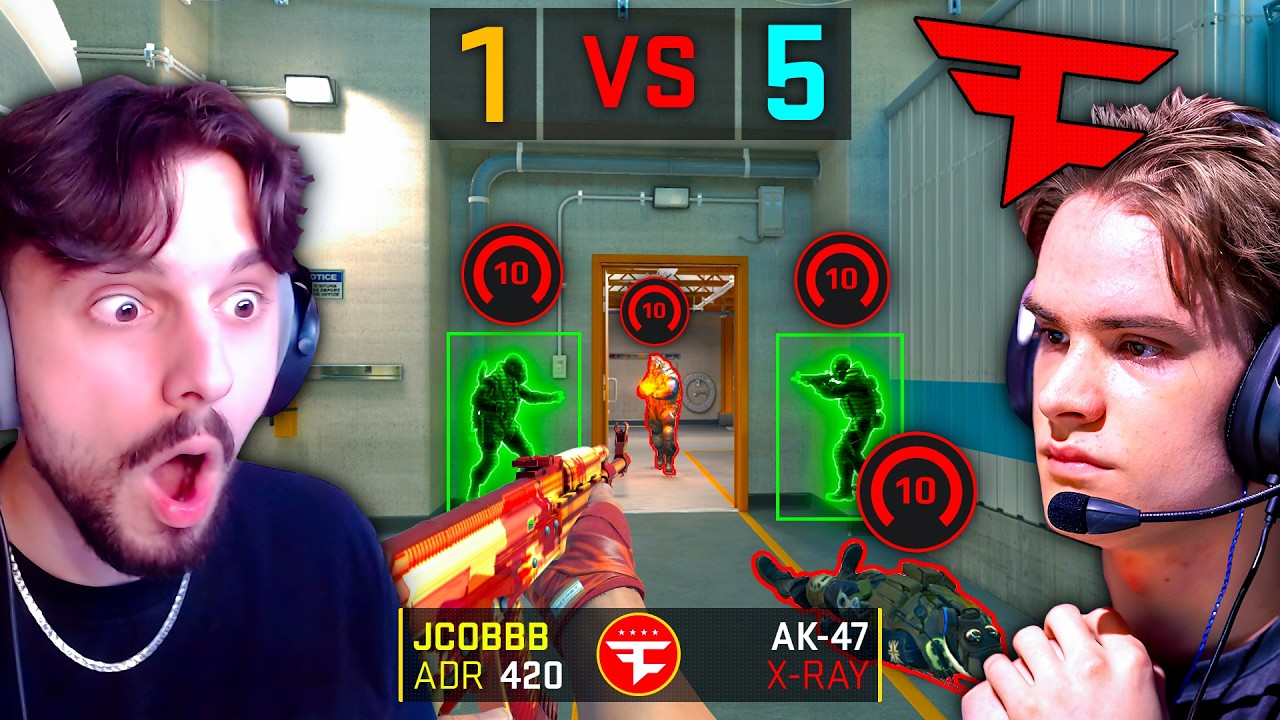 FAZE JCOBBB WITH CHEATS vs. 5 FACEIT LEVEL 10s