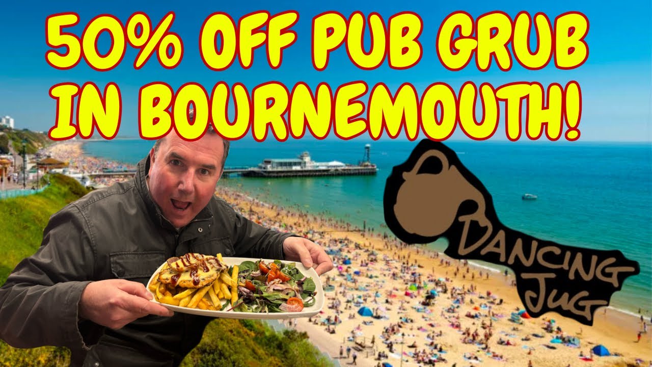 BOURNEMOUTH - GREAT PUB FOOD AT 50% OFF!! HALF PRICE! - & THE BEST SUNSET EVER! #bournemouth