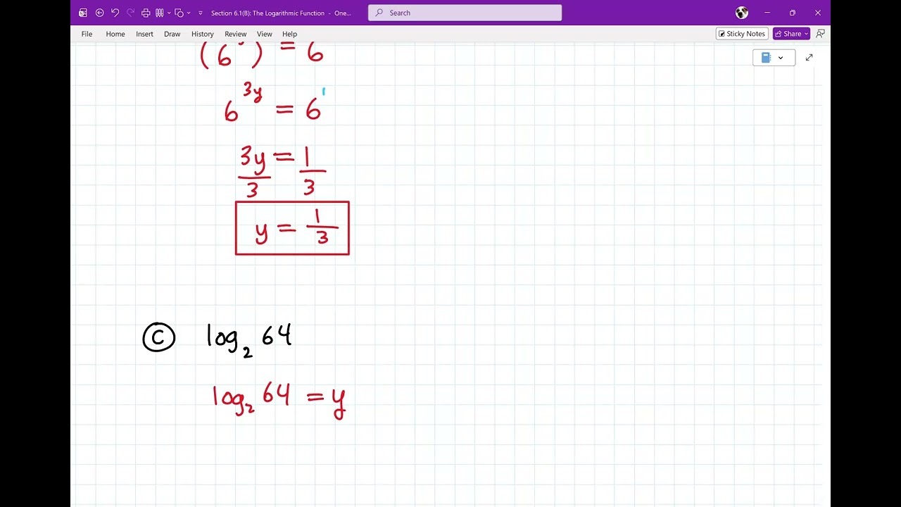 Section 6.1(B): The Logarithmic Function