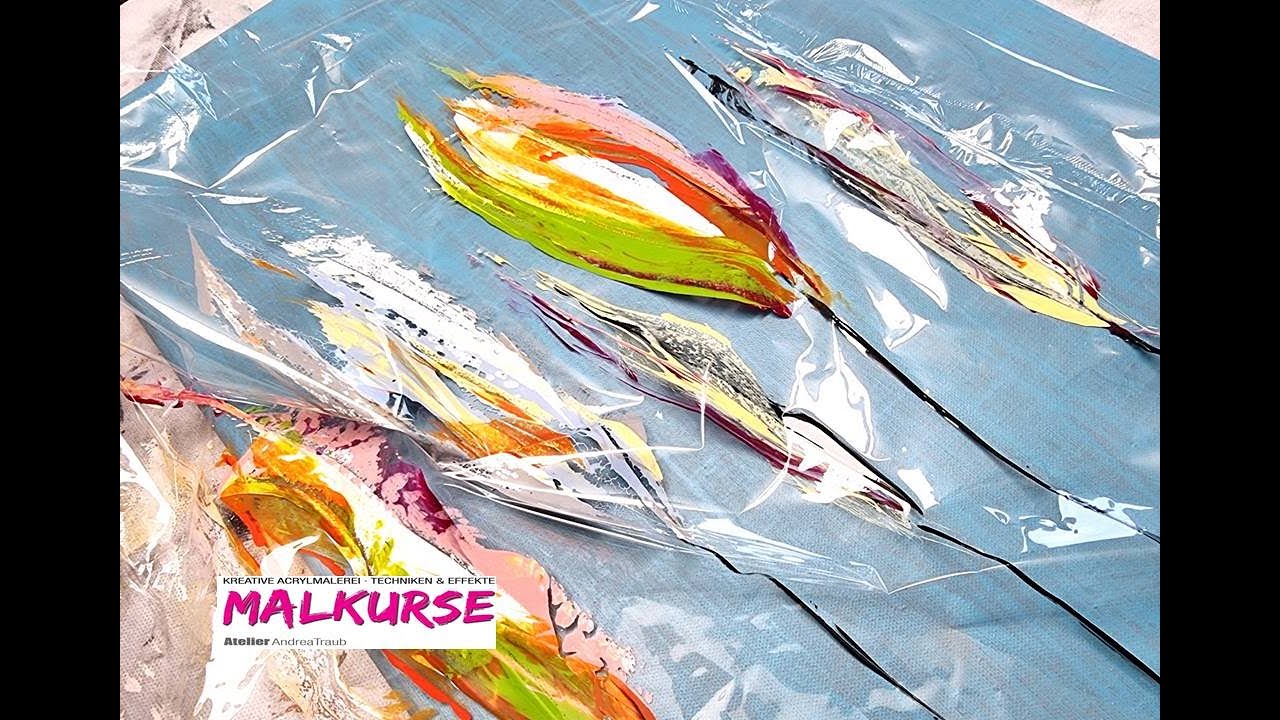 Wie male ich Blumen abstrakt mal anders - neue Maltechniken lernen Acrylmalerei Techniken & Effekte