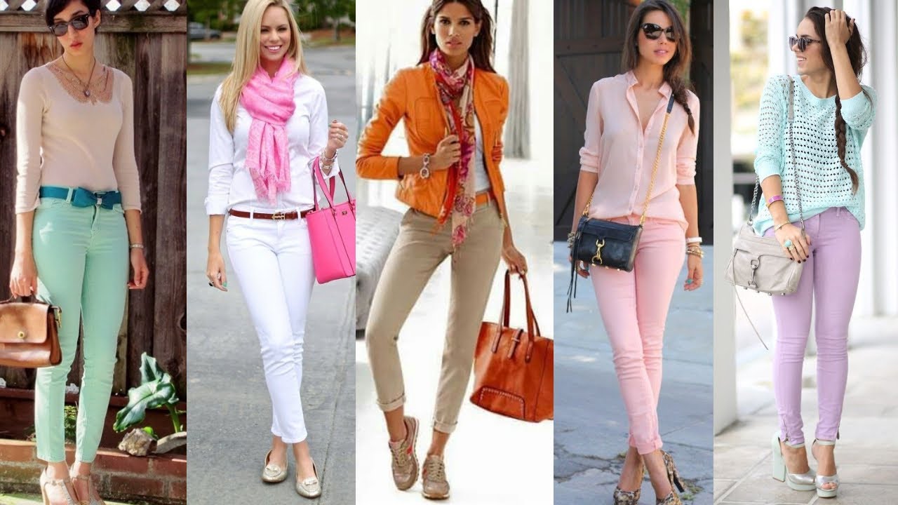 PANTALONES DE MODA Y TENDENCIAS 2021 / pantalones jeans de colores 1 moda y tendencia 2021 OUTFITS