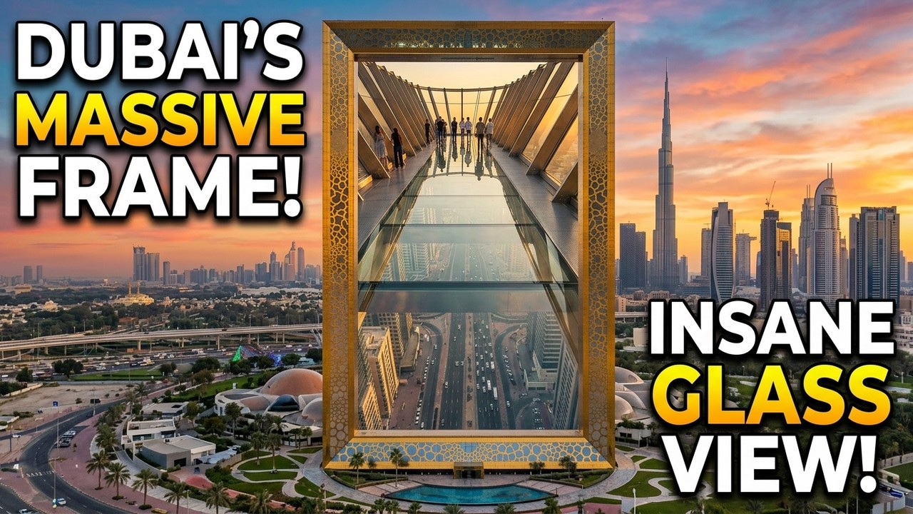 Walking on GLASS 150m High! 🇦🇪 Dubai Frame 4K Tour #dubai #visitdubai