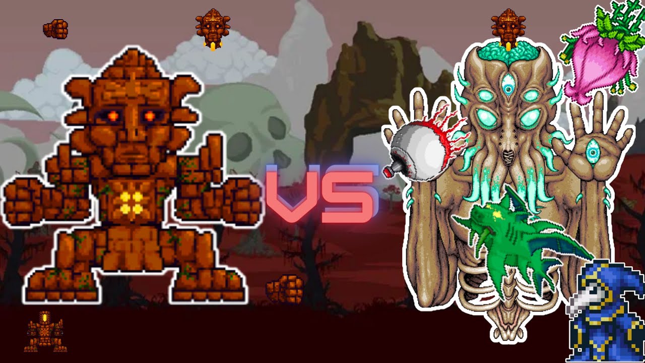 Golem Vs All Bosses | Terraria