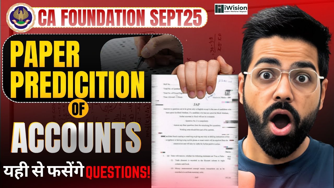 Paper Prediction Sep 2025 - CA Foundation Accounting by CA Vipul Dhall