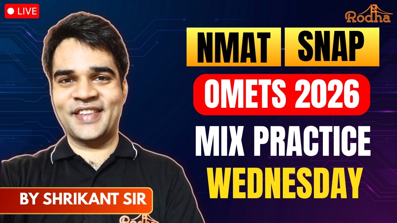 SNAP + NMAT 2026 Weekly Mixed Practice | Live Question Solving | Shrikant Sir Rodha