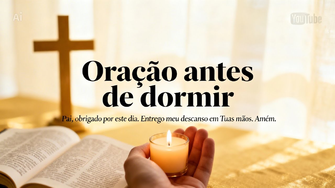 Oração antes de dormir“Pai, obrigado por este dia. Entrego meu descanso em Tuas mãos. Amém.”