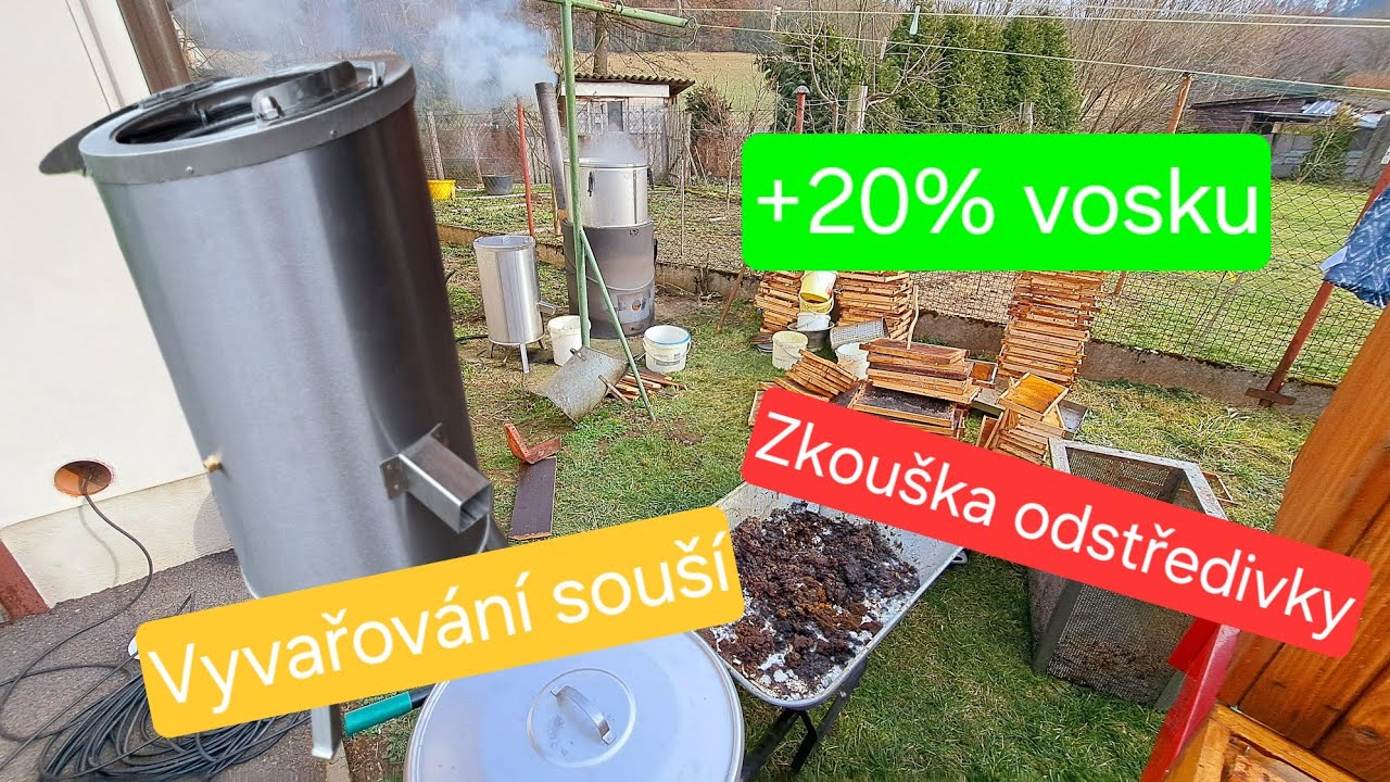 Vavařování souší (pařák, odstředivka) +20%vosku