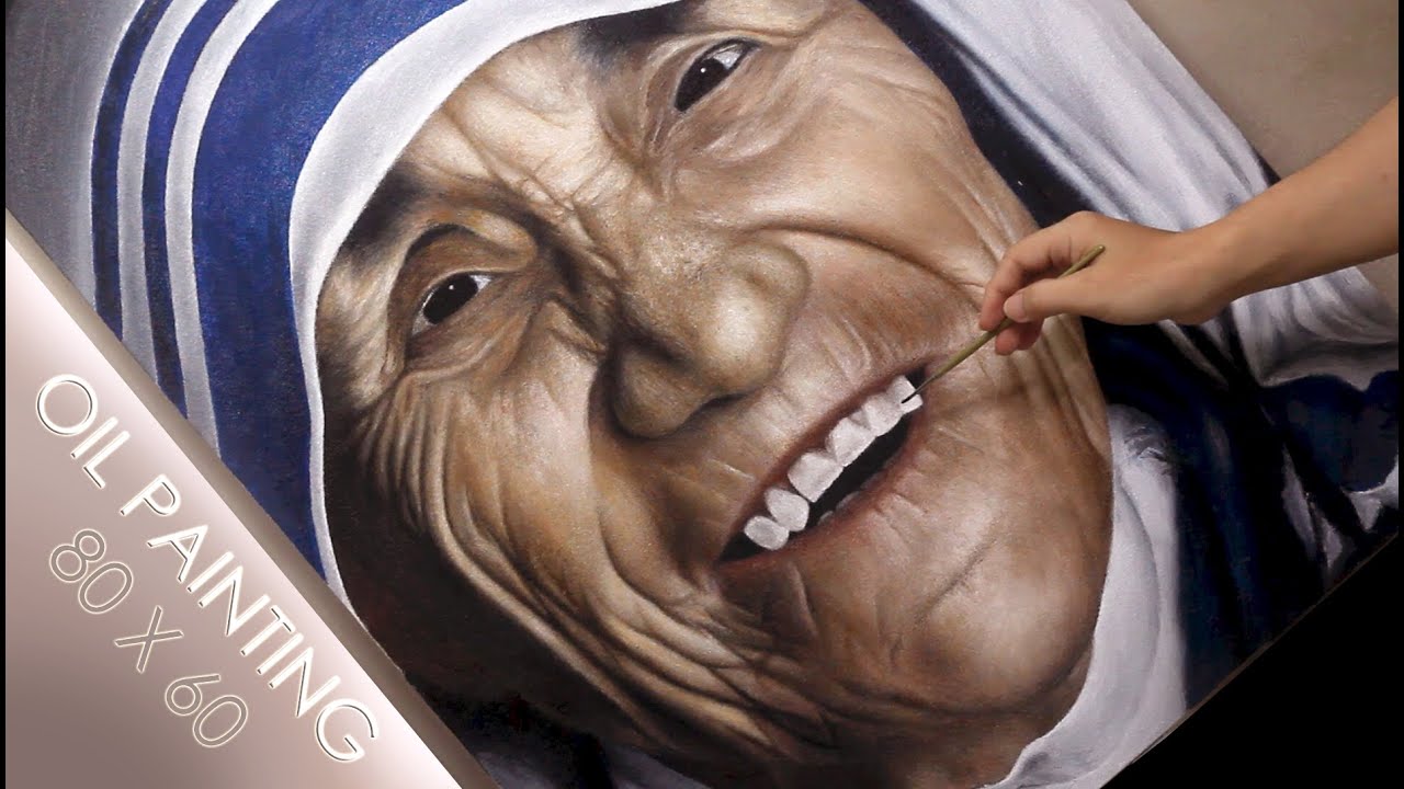Painting Happiness Mother Teresa | Sending love message in painting | Spent more than 30 hours