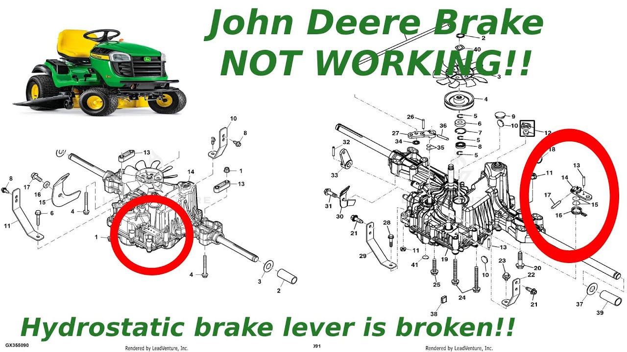 John Deere E100 series mower Hydrostatic brake lever Replacement.