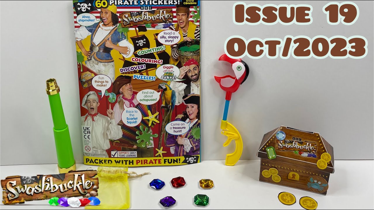 Swashbuckle magazine, issue 19, Sep/2023, with pirate toys 🏴‍☠️🌴#swashbuckler #cbeebies