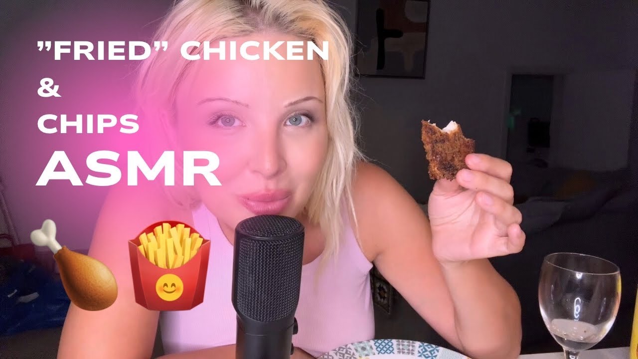INTENSELY CRISPY, CHEWY CHICKEN & CHIPS (fries) ASMR MUKBANG