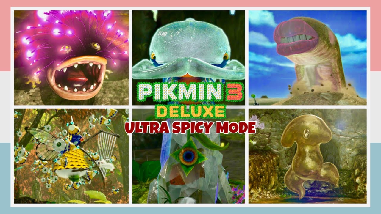All Boss Battles In Ultra Spicy Mode (Using 60 Pikmin Only) Pikmin 3 Deluxe
