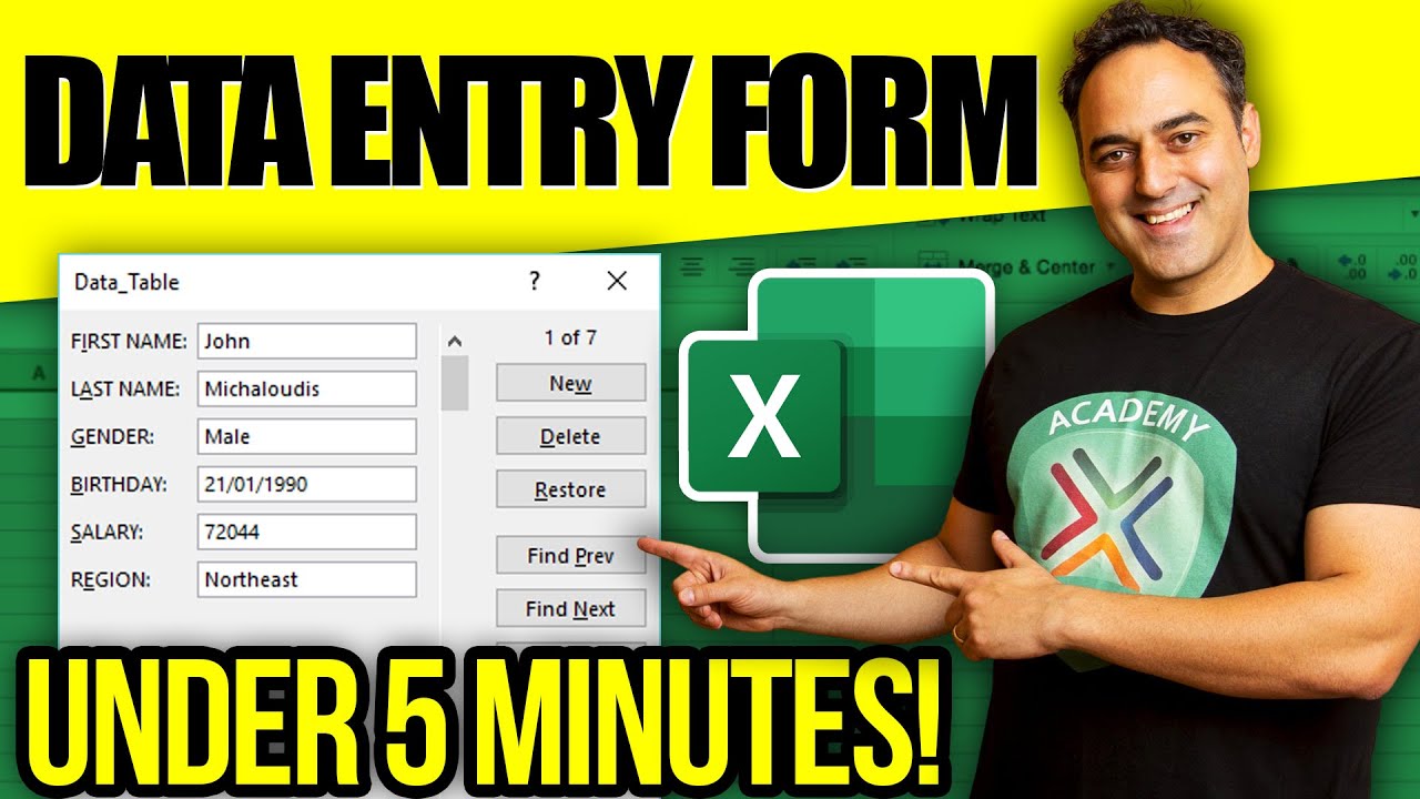 Create an Excel Data Entry Form in UNDER 5 Minutes!