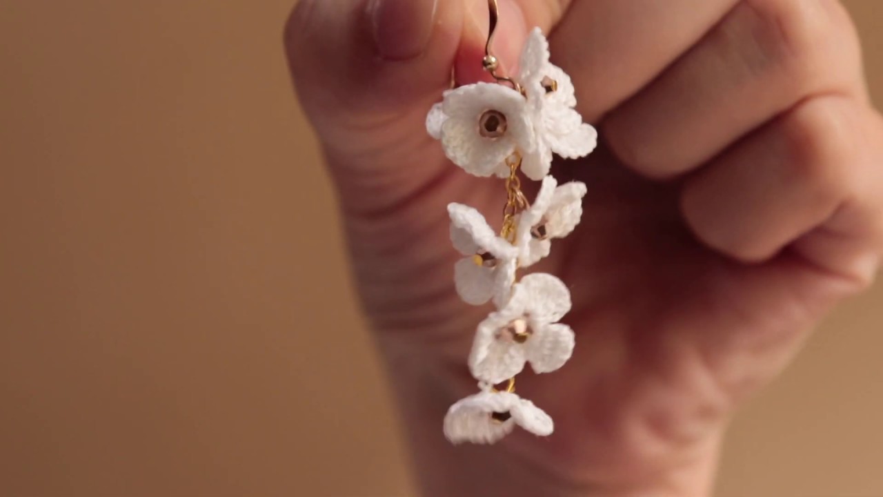 how to make crochet flower dangle earrings - crochet earrings
