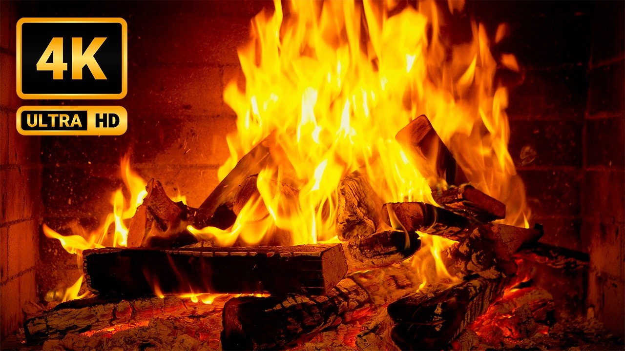 Super Relaxing Fireplace & Jazz Piano 🔥 Warm Embers & Instrumental Playlist | 4K 12 Hours