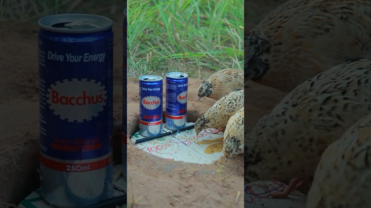 Really Awesome Quail Bird Trap Using Paper And 2 Cans#youtubeshorts