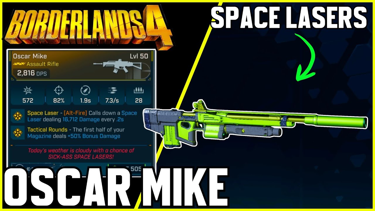 Borderlands 4 - Oscar Mike Legendary Weapon Guide! (Space Lasers)