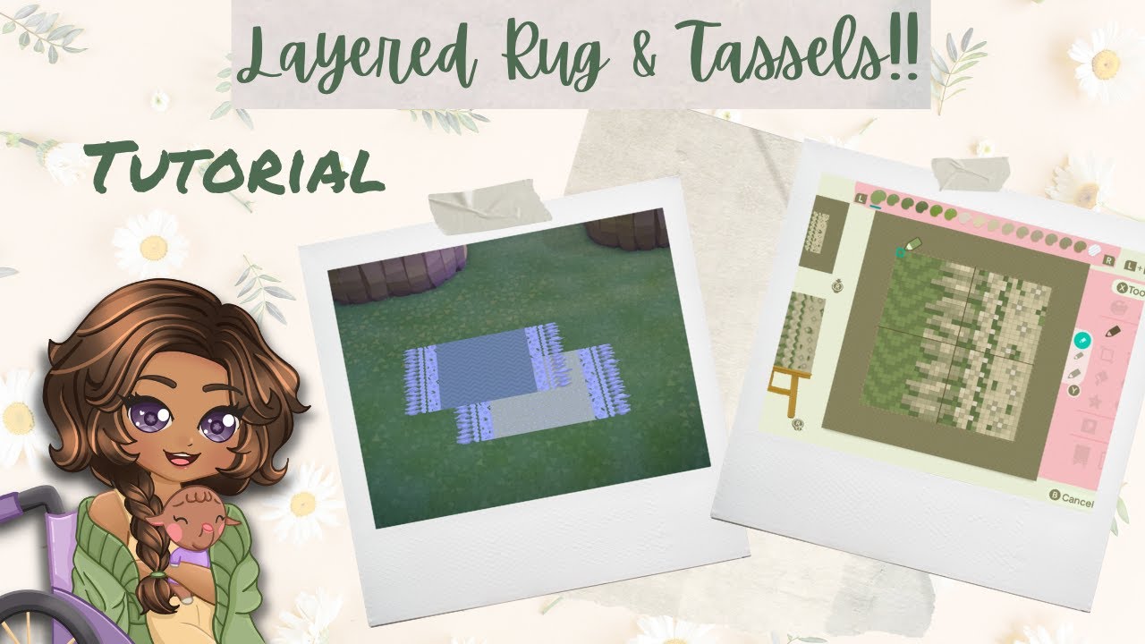 How to make a gorgeous layered rug and tassel set in ACNH!  #acnhdesigns