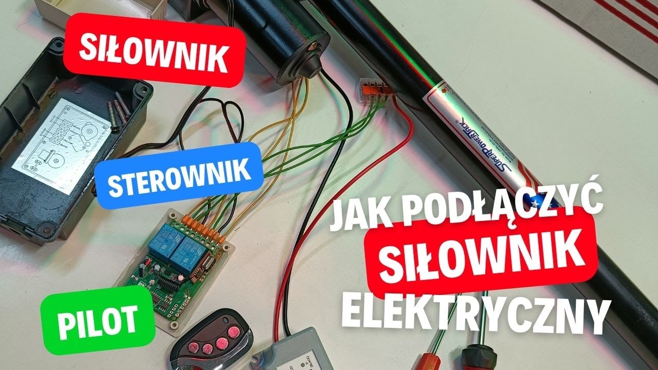 Jak  podłączy siłownik elektryczny 12V 24V na pilot ? Sterowanie siłownikiem do bram okien drzwi