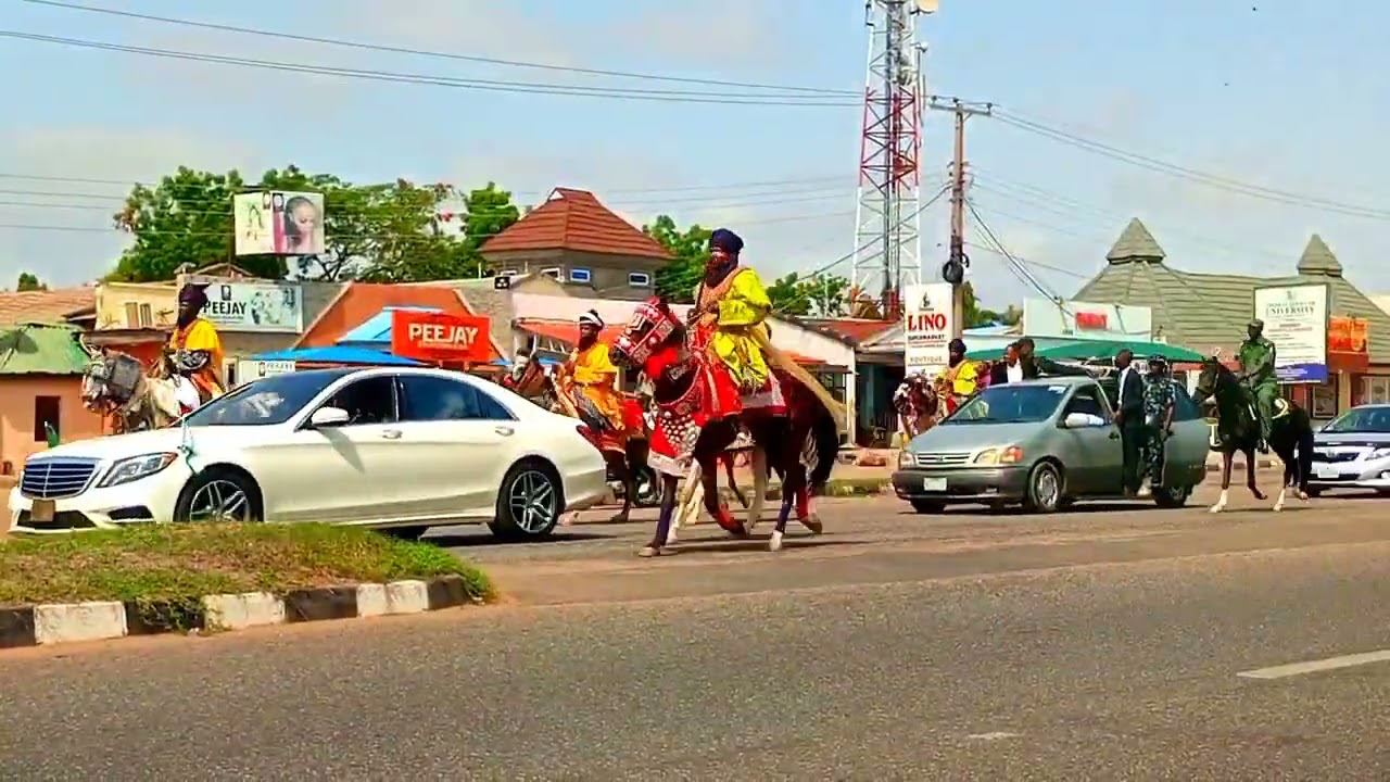 A Traditional Rites By Emir Of Ilorin. Sulu Gambari CFR With His Chiefs On Horses 🐎🐎