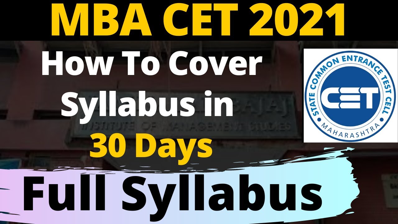 MBA CET 2021 Syllabus | How To Cover Syllabus in 30 Days For CET 2021