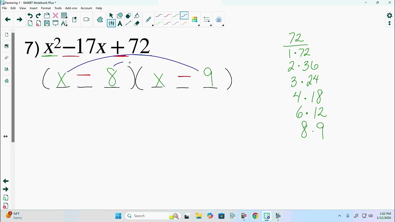 Algebra 2 Factoring (1)