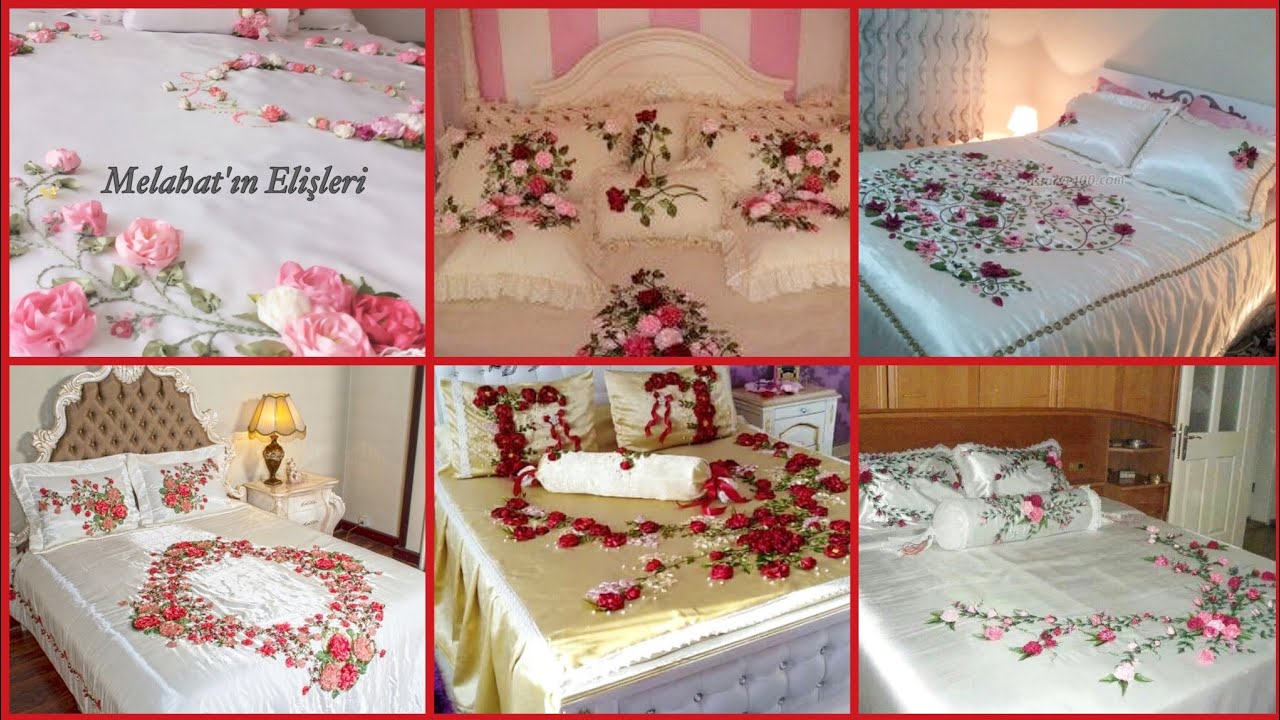 Top Class Ribbon Work Bedsheet Designs //Ribbon Work Embroidery Patterns For Bedsheets