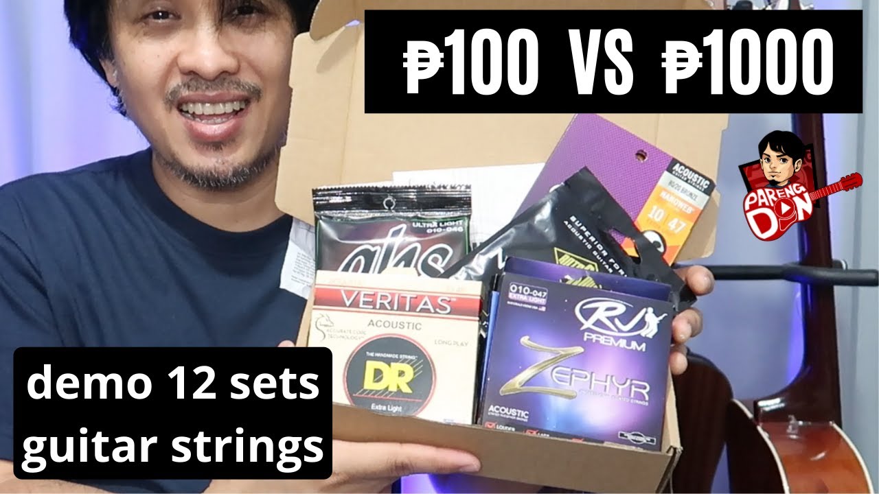 ₱100+ vs ₱1000+ ano ang best 'guitar strings' acoustic? (Sound Demo and Review different gauges)