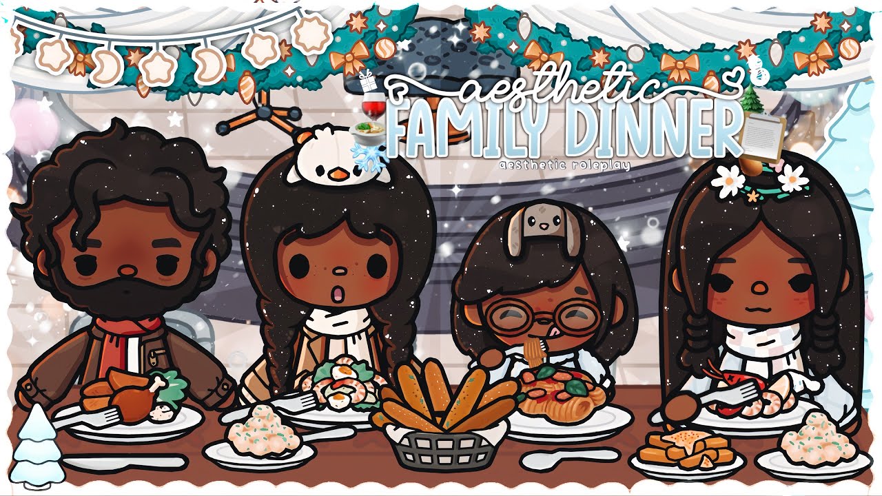 *AESTHETIC* WINTER Family dinner! 🍲 ❄️  | *voiced* 🔊 | Toca World Roleplay 🌎 