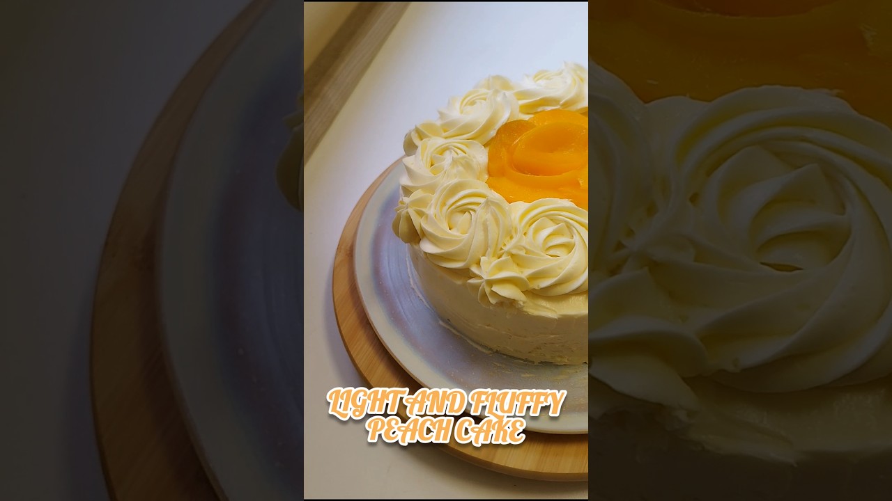 LIGHT AND FLUFFY PEACH CAKE || Recipe in the comments and Instagram (suncis_baking)