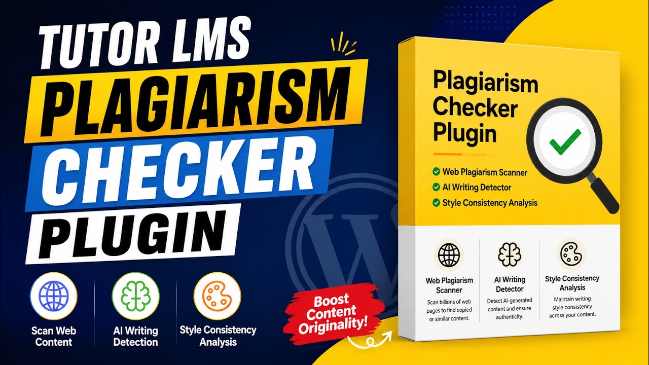 Плагин проверки на плагиат Tutor LMS для WordPress | Детектор ИИ и проверка уникальности контента