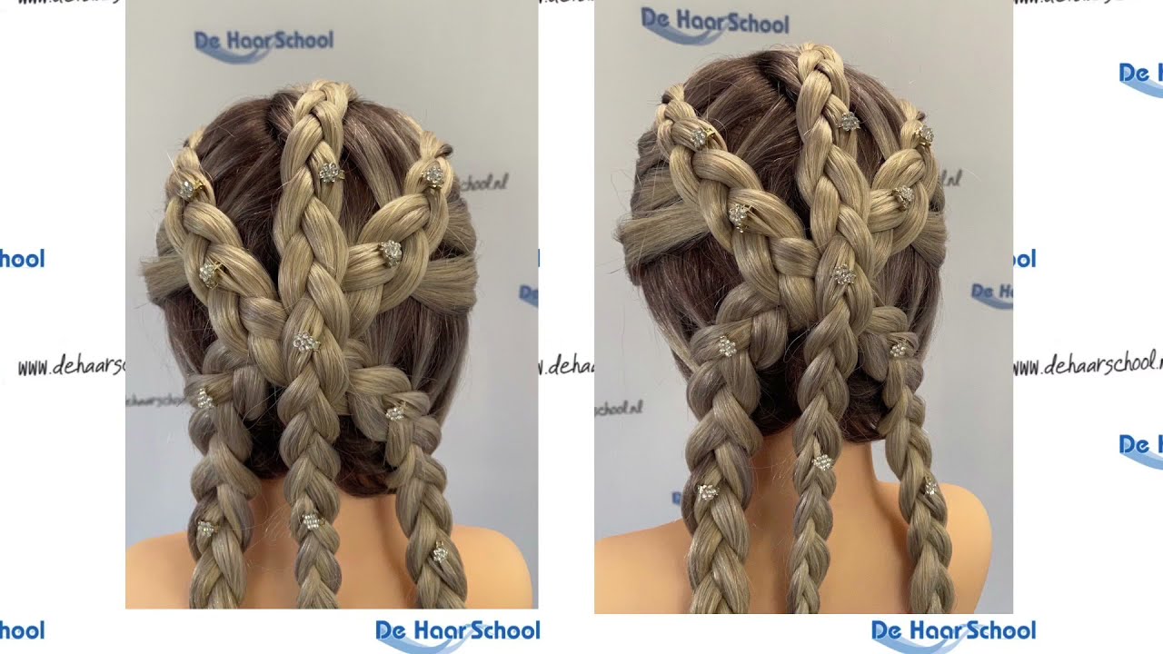 3 strengen vlecht schuin en recht, 3 strand braid diagonale and straight