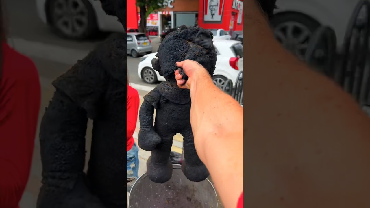 This doll was almost IMPOSSIBLE to clean! 🧼 😳