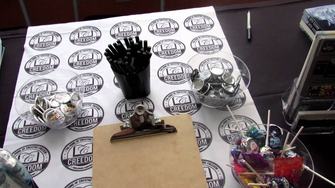 Setting up a Book Vending/Exhibition Table
