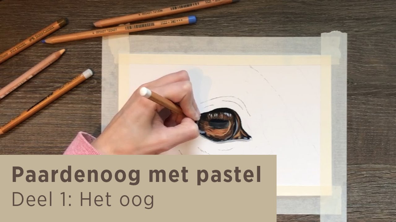Paardenoog met pastel voor beginners - Deel 1