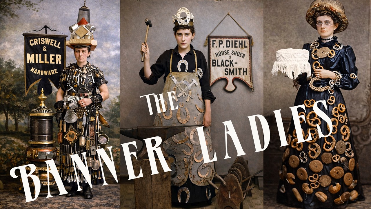 The Banner Ladies of the Victorian Era 🎀📸 Human Billboards and Femininity for Sale 👗🥨 4K #victorian