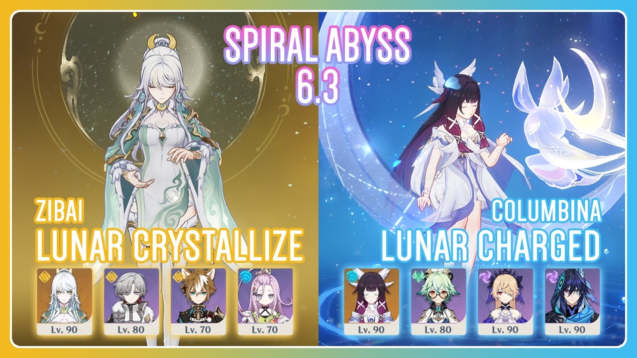 C0 Zibai Lunar Crystallize & C0 Columbina Lunar Charged | Spiral Abyss 6.3 | Genshin Impact