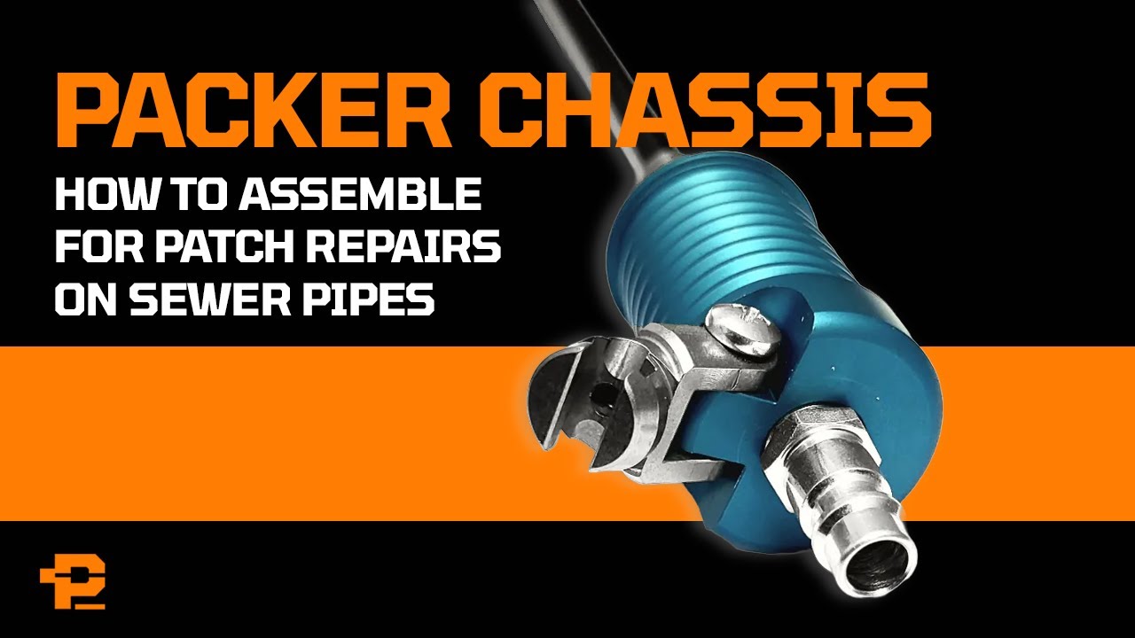How to assemble a packer chassis for patch repairs on sewer pipes