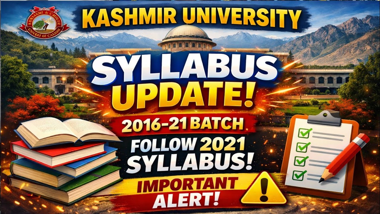 Kashmir University UG CBCS Syllabus Update 2026 (2016-21 Batch)
