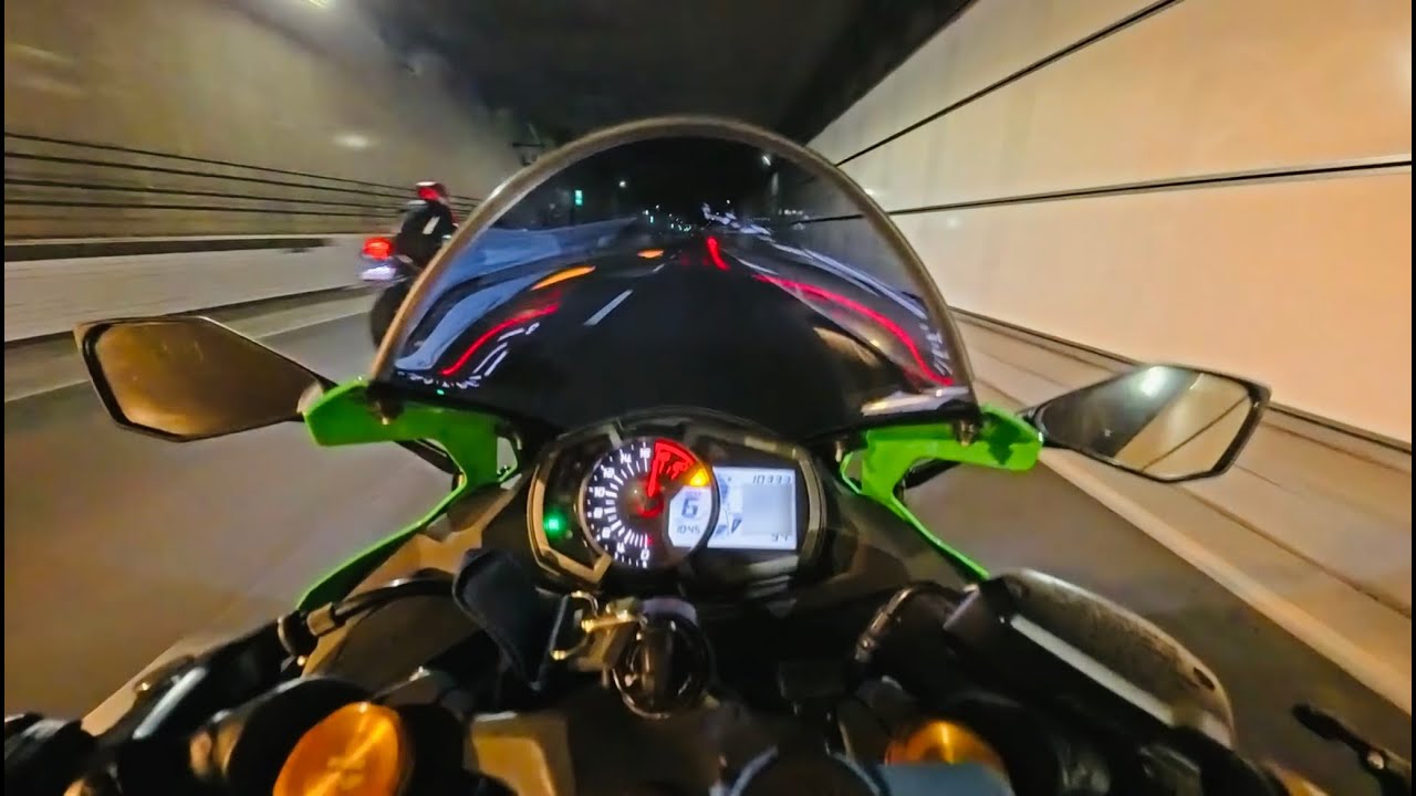 【4K】Kawasaki Ninja ZX-25R(2021) - Night ride in OSAKA - Pure Sound