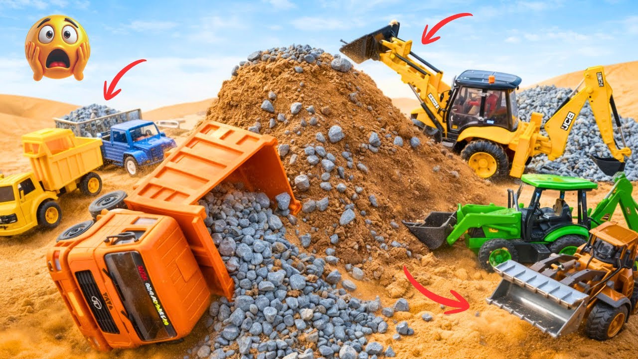 JCB 5CX Loading Stone & Sand | JCB Tractor Cartoon Video| Hindi Toy Story