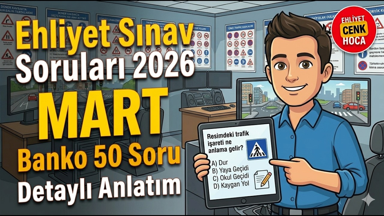Ehliyet Sınav Soruları 2026 Mart - Nisan &Ccedil;ıkmış Sorular