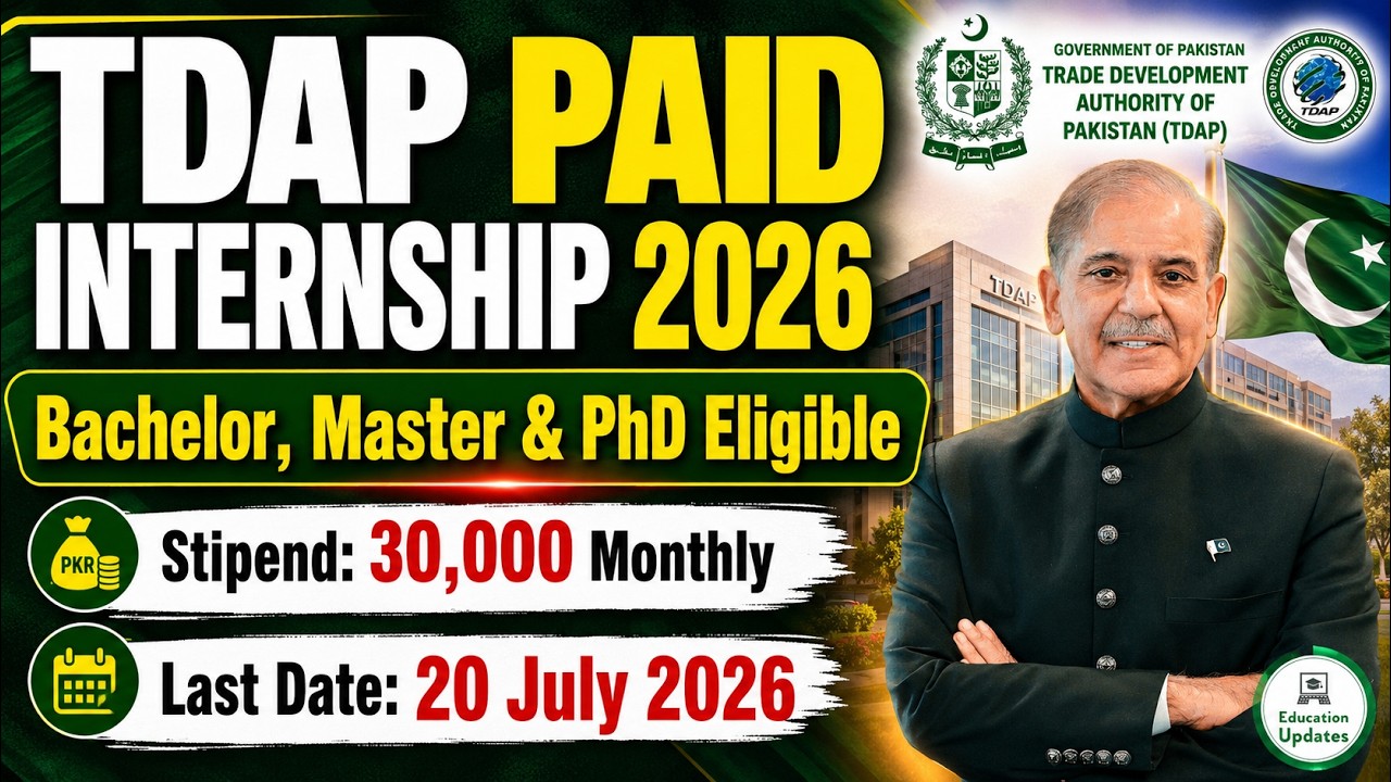 TDAP Paid Internship 2026 in Pakistan | 30,000 Monthly Stipend | Apply Online Full Guide