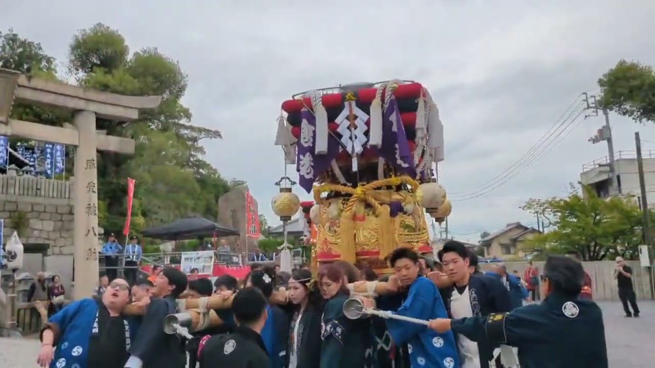 【宇多津秋祭り2025】10/25塩竃神社祭礼 お下がりに出発する太鼓台！