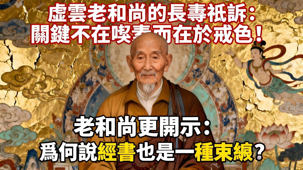 虛雲老和尚的長壽祕訣：關鍵不在喫素，而在於戒色。老和尚更開示：爲何說經書也是一種束縛？#佛教 #佛法 #佛教玄學 #佛教智慧 #佛學知識 #佛學智慧 #修心修行 #佛教文化 #禪悟人生 #傳統文化