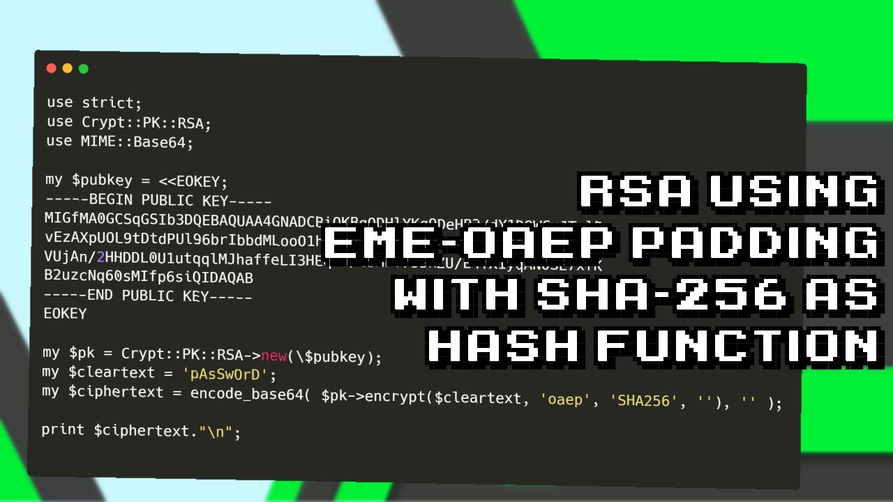 RSA Encryption with EME-OAEP Padding and SHA-256 Hash Function Explained