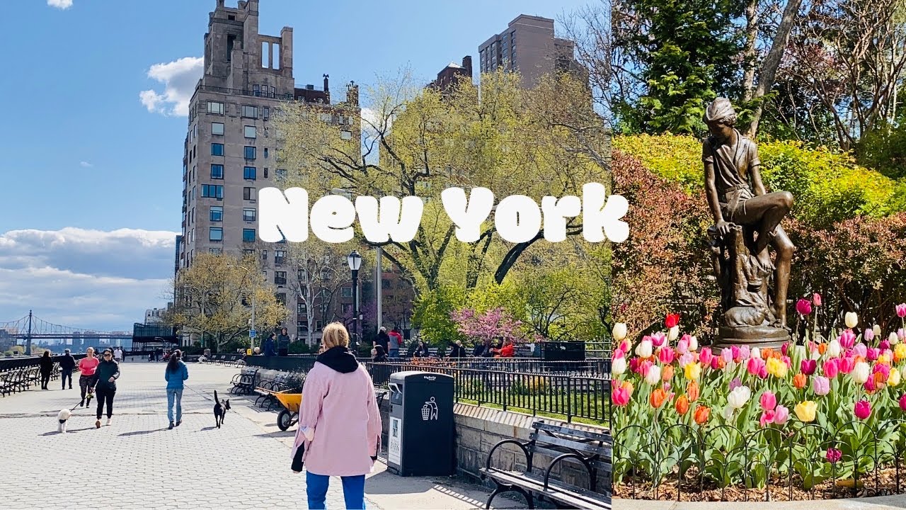 [4K]🇺🇸NYC Spring Walk🗽Upper East Side of Manhattan via York Ave to East End Ave | April 2022