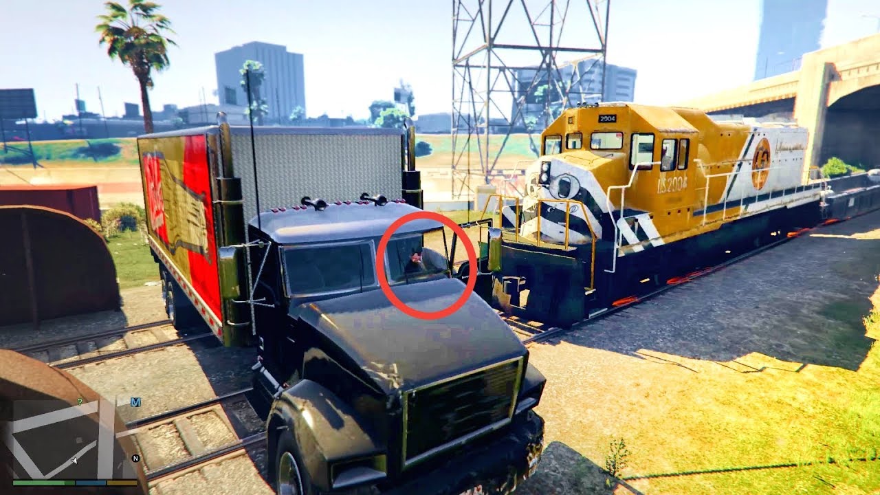 GTA 5🔥TRYING TO STOP THE TRAIN WITH TRUCK 💥 പണി കിട്ടോ...l CRAZY DUDE l