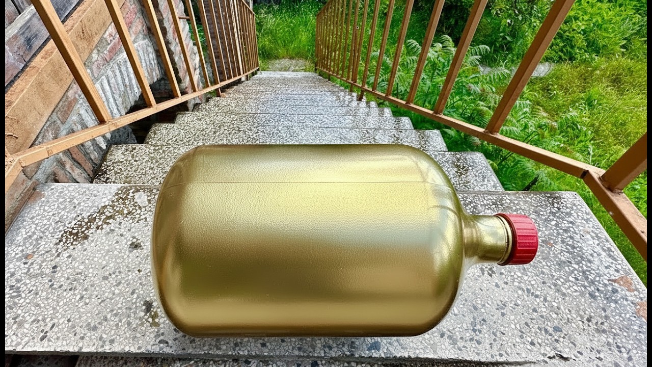 🌈Colorful Bottle is rolling and crushing on stairs 💫 #Pote #bottlerolling