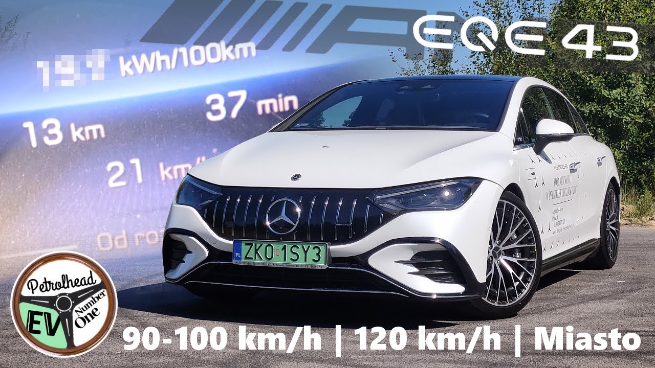 2022 Mercedes-AMG EQE43 | Zużycie prądu w mieście i na trasie.